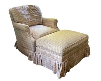Kittinger Skirted Chair & Ottoman