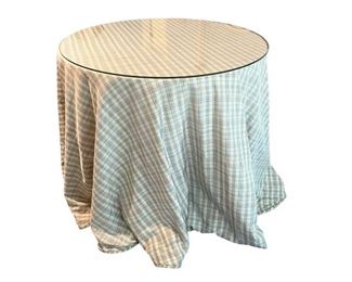 Skirted Occasional Table with Glass Top
