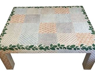 Stenciled Painted Coffee Table