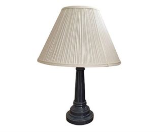 Blue Column Table Lamp with Pleated Shade