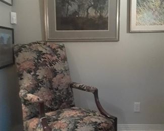 Tapestry chair and footstool