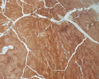 Detail of the marble top table