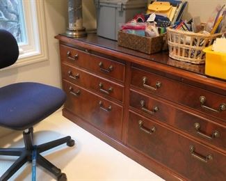 Double wide file cabinet designed as a credenza for your office space.