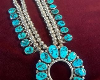 Fabulous squash blossom necklace signed GB (George Begay)