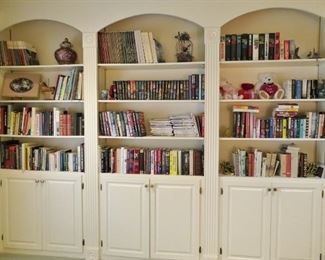 Book lovers will find a variety of subjects and titles. This is one of three bookcases ready for your purusal.