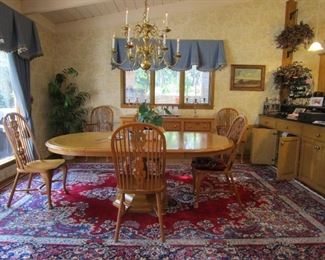 Oak small scale dining set in breakfast area off kitchen