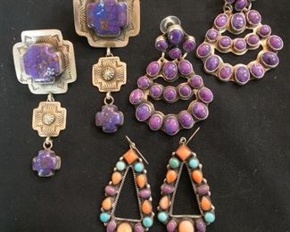 Amethyst, dyed hard stones and other stones set in .925 silver.