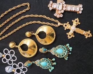 Miriam Haskell crosses, fashion earrings