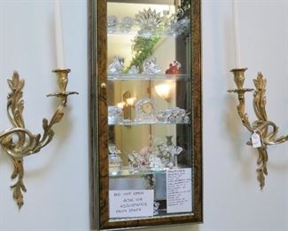 Part of a large collection of crystal figures of various types and makers.