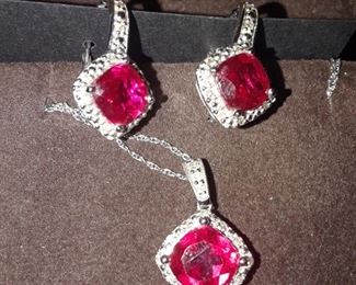 Three piece ruby and diamond