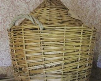 Wicker wrapped demijohn, large, Italy