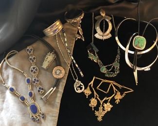 Sterling and lesser ethnic jewelry. All interesting and unusual