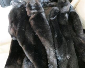 Faux fur  -looks like mink - full length coat. Size large