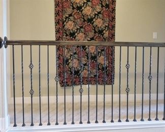 Floral needlework rug or wall hanging 4' x 6'