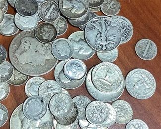 Silver USA coins and other USA coins for sale - sample of some of it shown. 