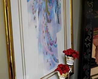 framed kimono print
