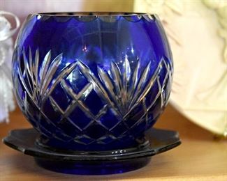 blue glass bowl