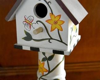painted bird house table