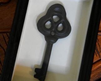 boxed, framed decorative key