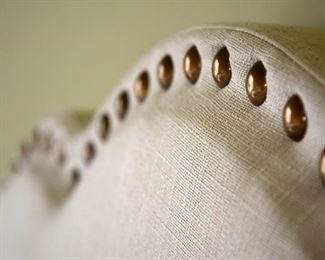 bed, upholstered headboard, detail