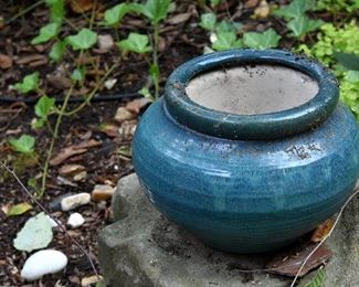 teal plant pot