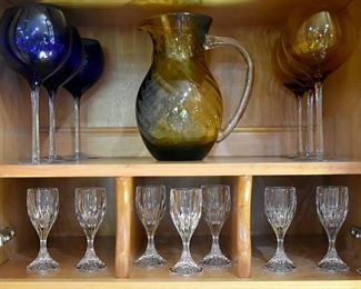 stemware, wine glasses, pitcher