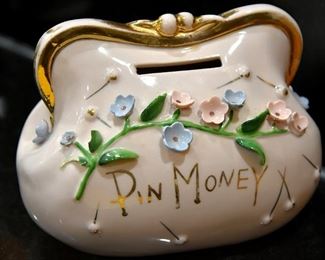ceramic "Pin Money" bank