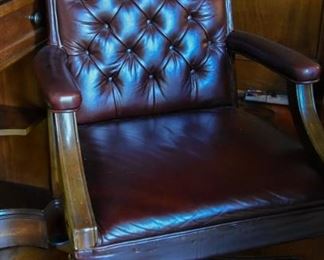 executive tufted office chair on casters
