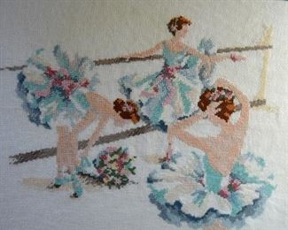 various needlepoint, ballerinas