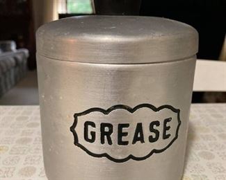 Vintage mid century 1950s/60s era spun aluminum grease can
