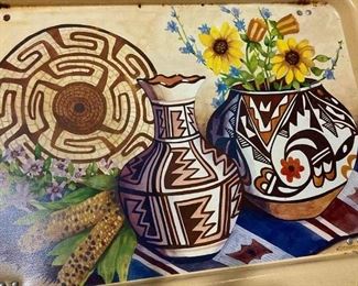 Vintage metal serving tray