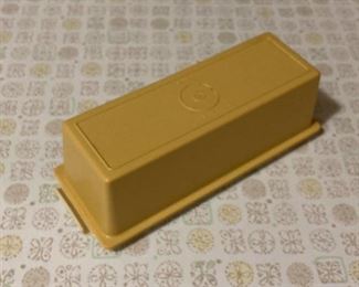 Vintage 1970s era harvest gold vintage Tupperware butter dish