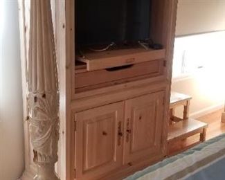 Solid wood TV armoire