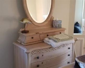 Stylish wood dresser with mirror