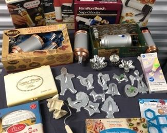 Baking Lot Including Cookies Presses, Icing Sets, and More