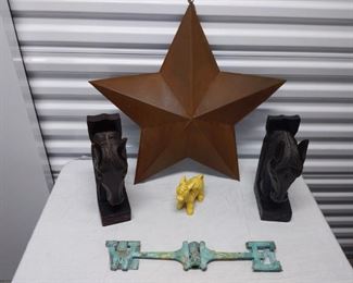 Home Decor Including Hand Carved Horse Book Ends