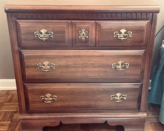 1.   Three drawer traditional chest • 31"Hx30"Wx18"D • $90