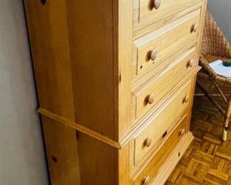 2.   Broyhill white pine 5 drawer chest • 48"Hx36"Wx18"D • $150 