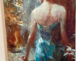 8.   Red hair lady in blue dress • Giclee • 48"x24" • $50