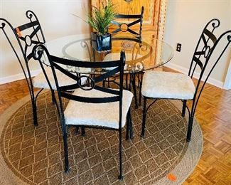 20.  Tuscan Dinette • glass/metal • Table: 30"H / 40"across. Chair: 40"Hx19"Wx24"D • $240