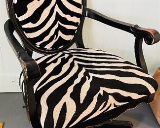 25.   Zebra Desk Chair • 38"Hx25"Wx25"D • $60