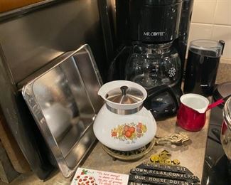 Cookie Sheet Trays, Pot Holders & Mr. Coffee Coffee Maker 