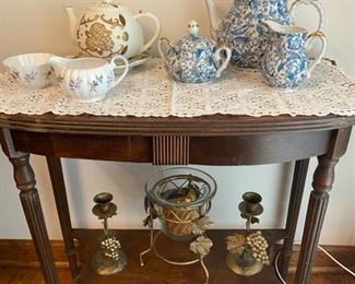 Vintage Accent Table & Vintage Tea Sets 