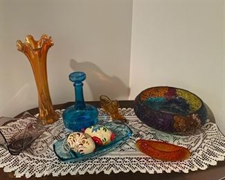 Colored Glass/Depression Glass Decor 