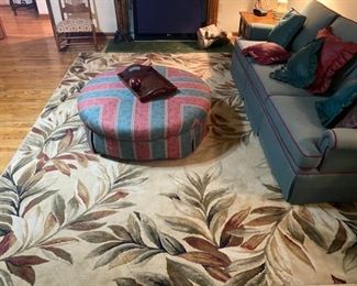 Green & Red Upholstered 3-Seater Sofa - 33"H x 87"W x 33"D - $160  