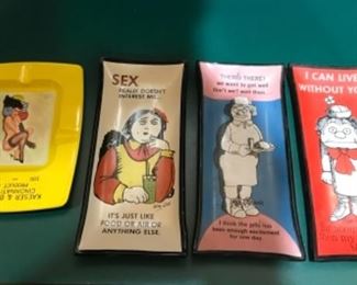 Retro trays and ashtrays 
