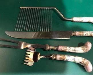 Vintage porcelain cake breaker and other pieces. 