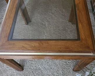 26 x 26 glass top side table