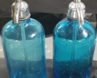 Antique Blue Seltzer Bottles