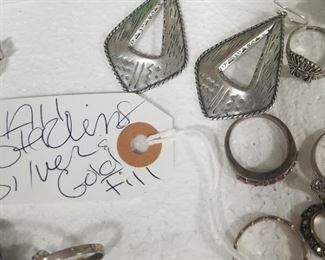 Sterling earrings and rings 